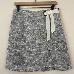 Maeve Gray Floral Mini Skirt